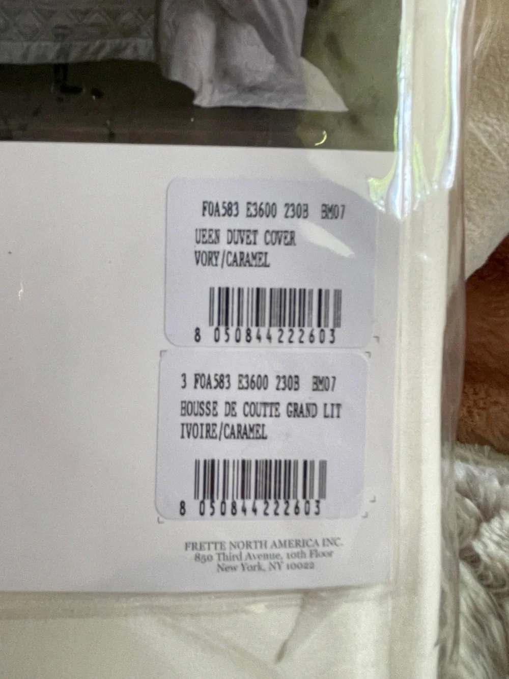 NWT FRETTE Boho Embroidery QUEEN Duvet Cover in Cream